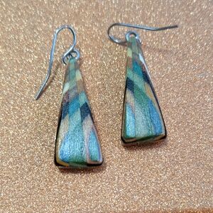 Wood Multicolor Dangle Earrings Artsy